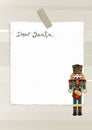 Christmas notice board frame with nutcracker drummer Royalty Free Stock Photo